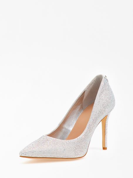 Pantofi Curti Argintii Guess Piera Strasuri