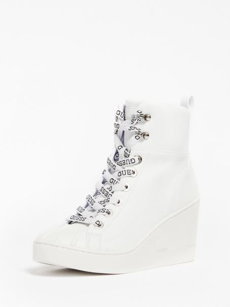 Guess Adidași Albi Cu Pană Adalen