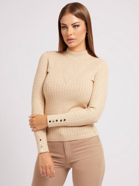 Guess Pulover Tricot Cablu