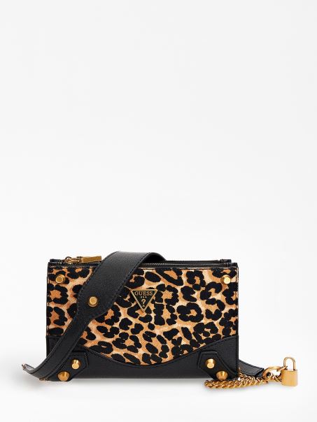 Geanta Mini Crossbody Din Piele Animalier Guess Amantea