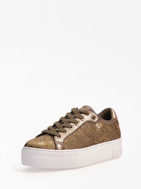 Adidasi Garmini Cu Logo-ul Cu Strass 4g Guess Green