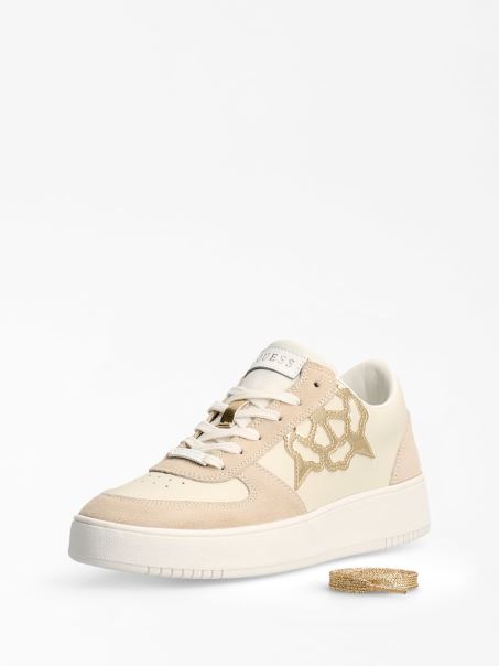 Adidași Alb Sidny Din Piele Naturală Guess