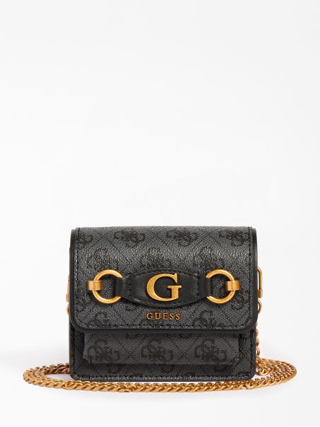 Geantă Micro Crossbody Izzy 4g Logo Guess Gri