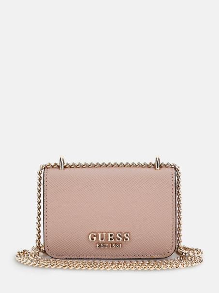 Geanta Micro Crossbody Alexie Saffiano Roz Guess