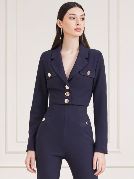 Blazer Crop Marciano Albastru Guess