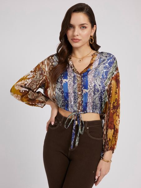 Bluză Crop Model Multicolor Ghici