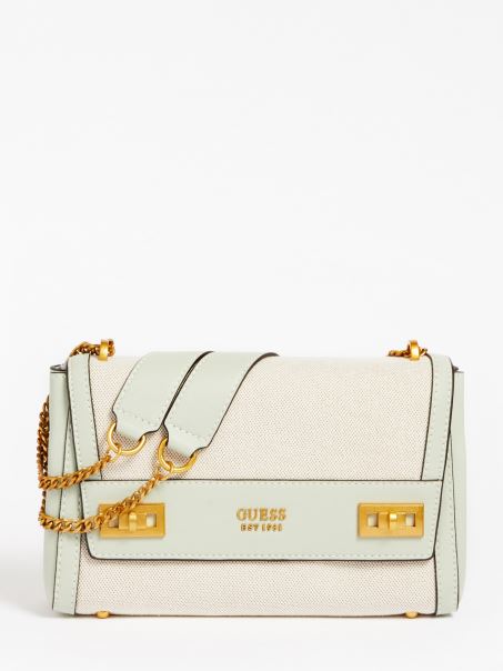 Geantă Crossbody Katey Guess Verde Deschis