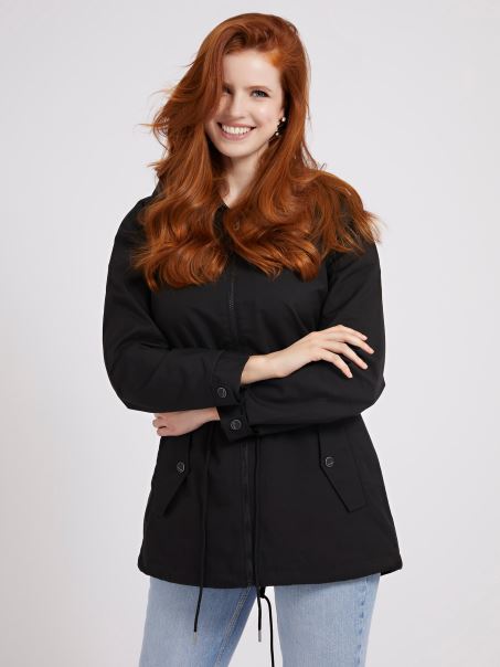 Jachetă Parka împachetabilă Neagră Guess