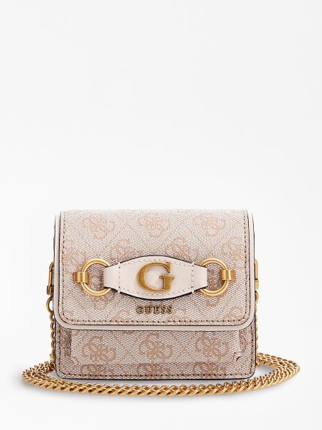 Cremă Izzy 4g Logo Geantă Micro Crossbody Guess