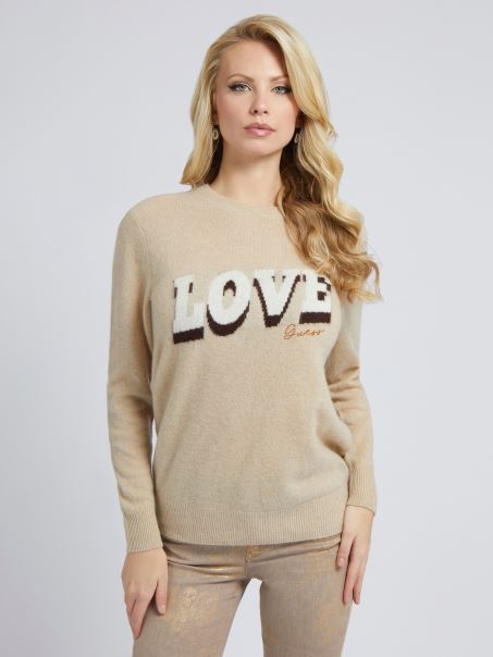 Guess Pulover De Cașmir Bej