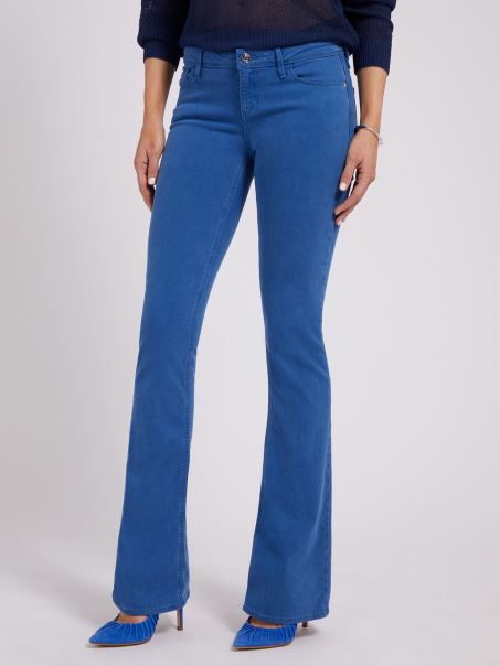 Pantalon Albastru Din Denim Evazat Guess