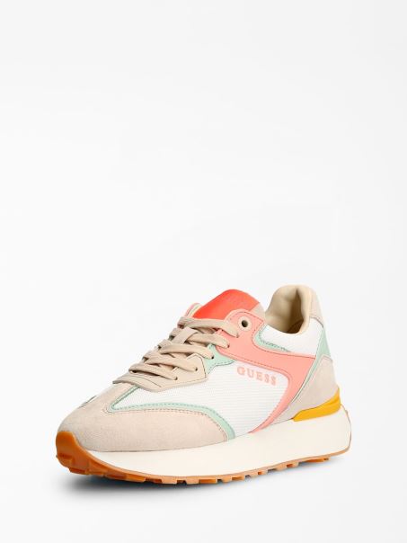 Pantof De Alergare Multi Roz Luchia Din Piele Mixta Guess