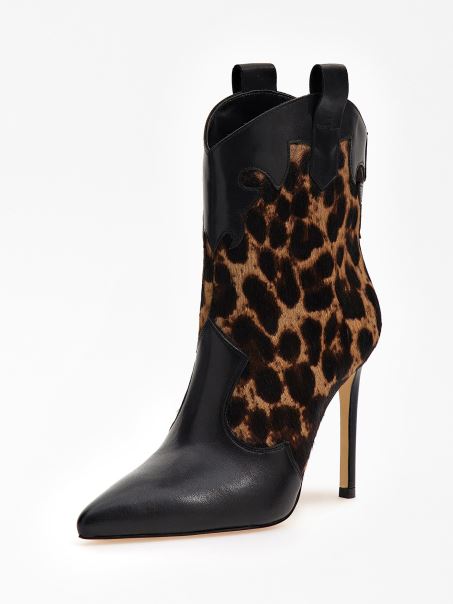 Botine Breann Din Piele Naturala Guess Animalier