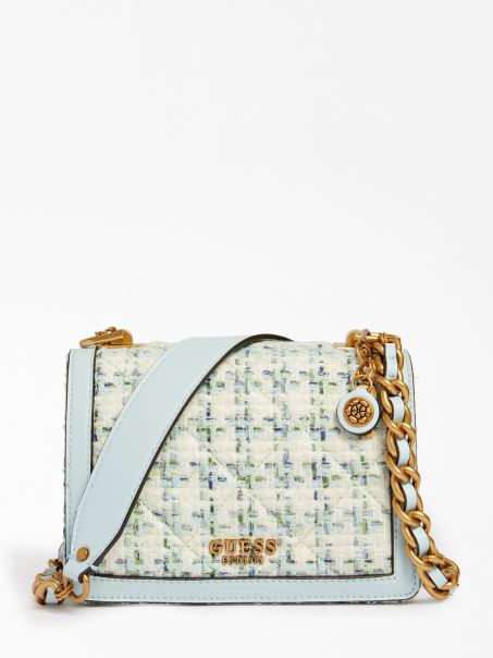 Geantă De Cruce Mini Abey Albastru Deschis Guess