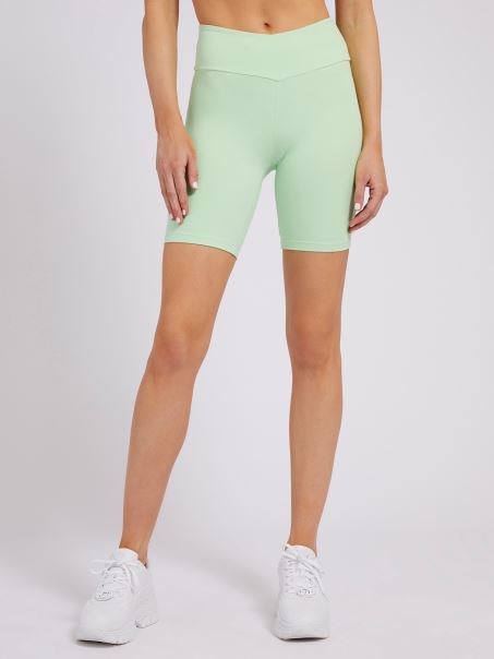 Pantaloni Scurți Biker Din Microfibră Guess Green