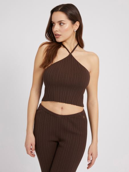 Top Pulover Maro Guess Cu Gât Halter