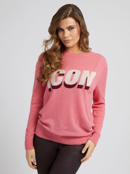 Guess Pulover De Cașmir Roz