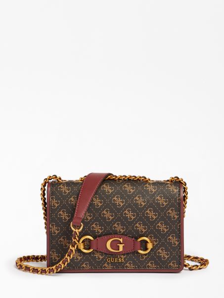 Geantă Crossbody Mini Guess Izzy 4g Logo Neagră