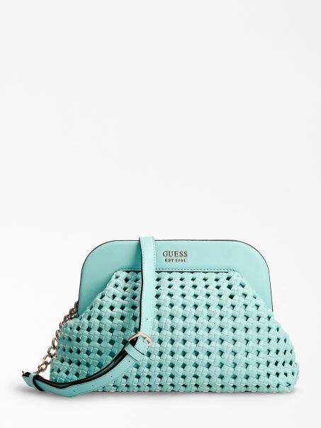 Clutch împletit Sicilia Albastru Deschis Guess