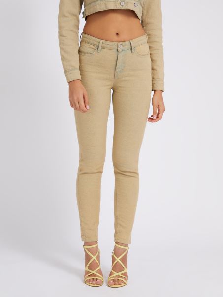 Pantaloni Denim Galben Peste Tot Cu Logo Guess