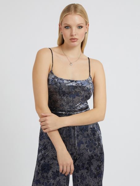 Guess Corp Floral Din Catifea Cu Imprimeu Floral