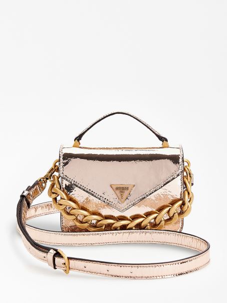 Geantă Micro Crossbody Pliată Retour Auriu Guess