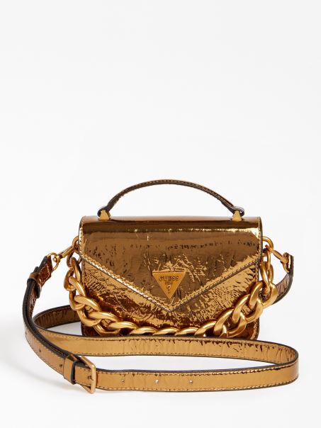 Geantă Micro Crossbody Guess în Bronz