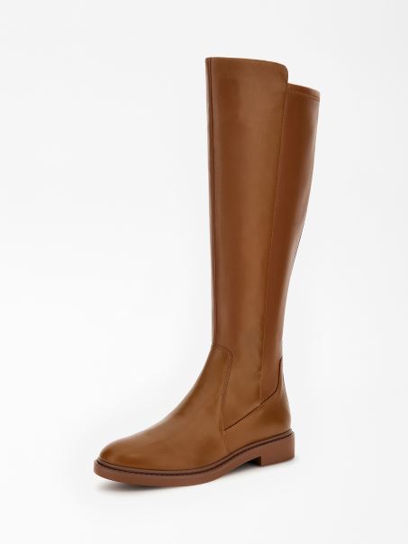 Cizme înalte Faeya Din Imitație De Piele Maro Guess