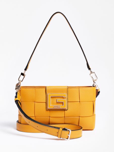 Geantă De Umăr împletită Liberty City Guess Galbenă