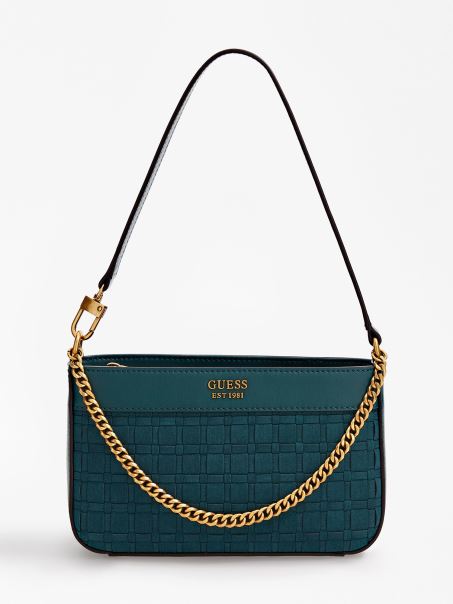 Geantă De Umăr Mini țesută Katey Guess Green