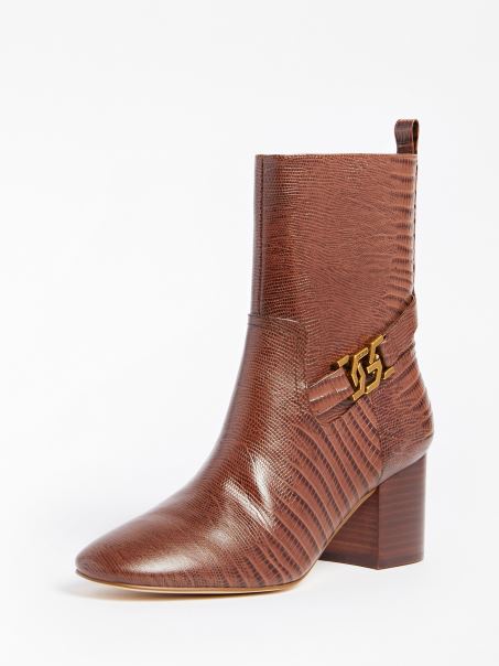 Cizme Joase Sabean Piele Naturala Bej Guess