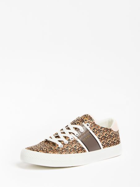 Adidasi Guess Ester Cu Logo Maro