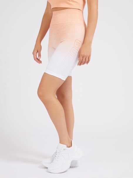 Pantaloni Scurți Biker Portocalii Fără Sudură Guess