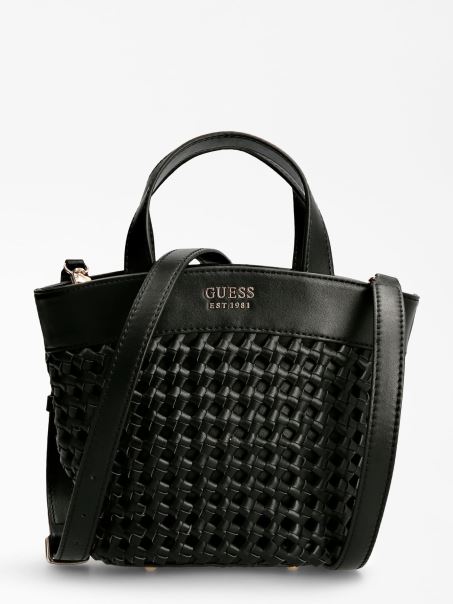 Mini Shopper împletit Sicilia Guess Black