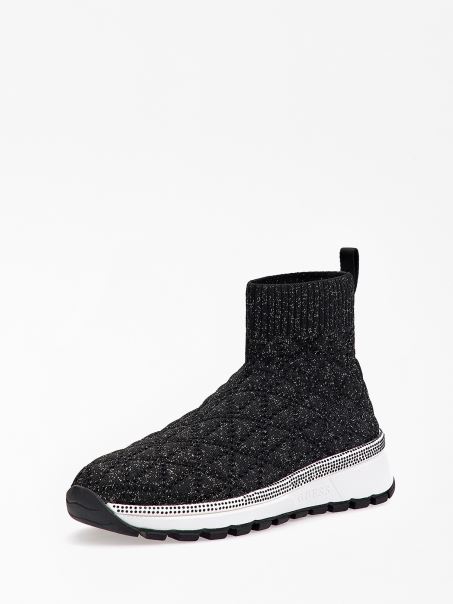 Adidași înalți Tricot Zyla Guess Negru