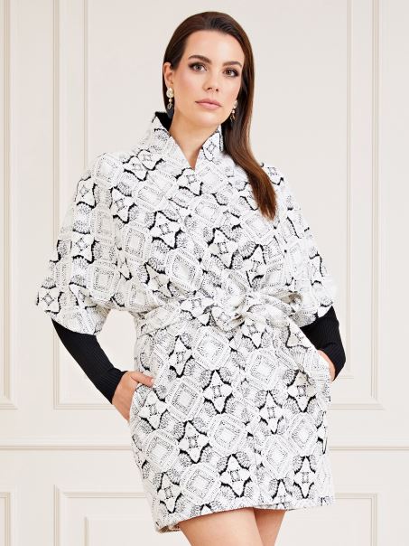 Alb Multi Marciano Imprimeu Peste Tot Kimono Guess
