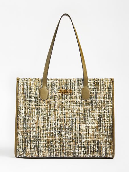 Guess Silvana Tweed Shopper Verde