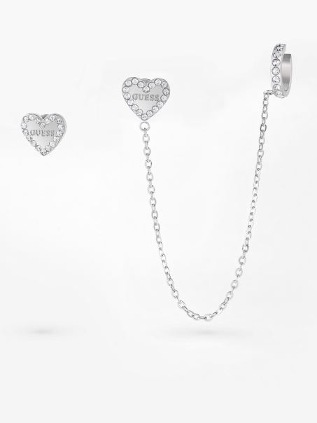 Cercei De Argint Ghici Inimă La Inimă