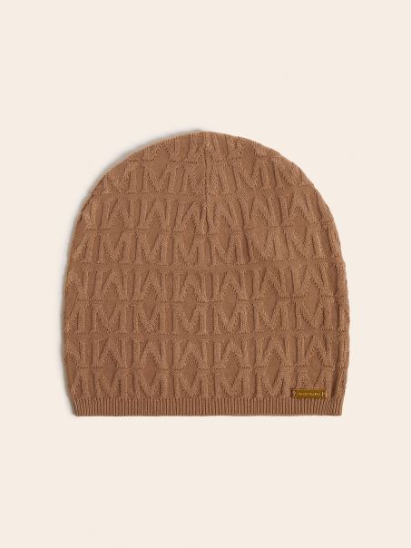 Pălărie Beanie Marciano Jacquard Bej Guess