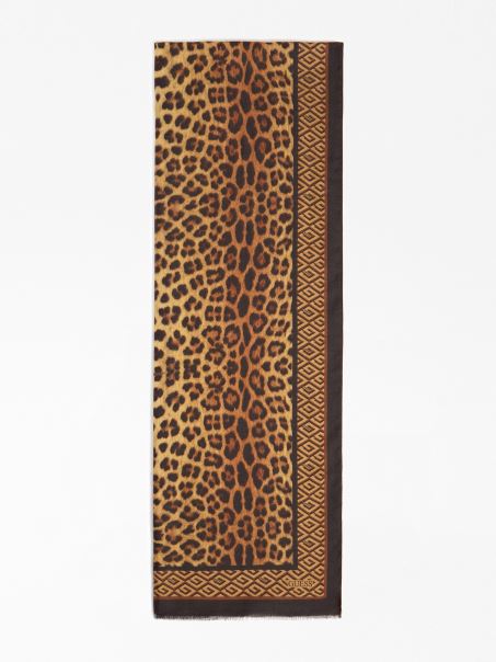 Eșarfă Neagră Cu Design Animal Multi Guess