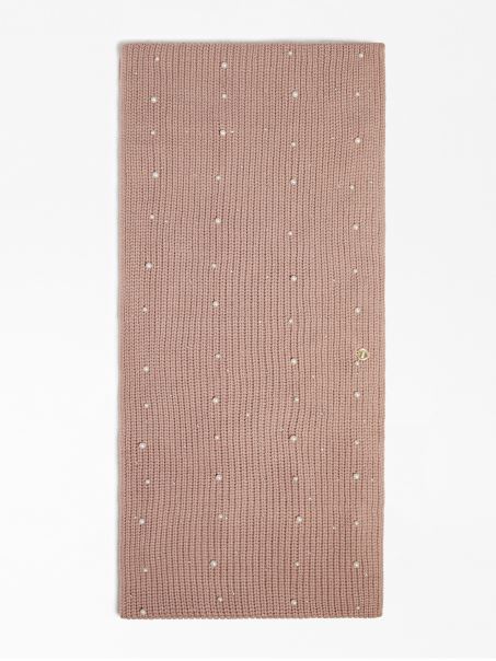 Eșarfă Gri Guess Pearl Detaliată