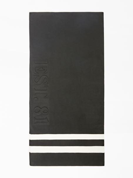 Eșarfă Cu Logo Guess Neagră