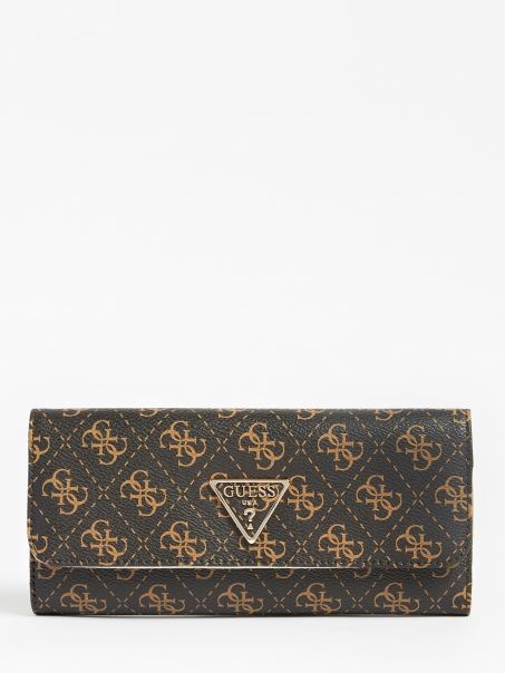 Portofel Cu Logo Laurel 4g Maro Guess