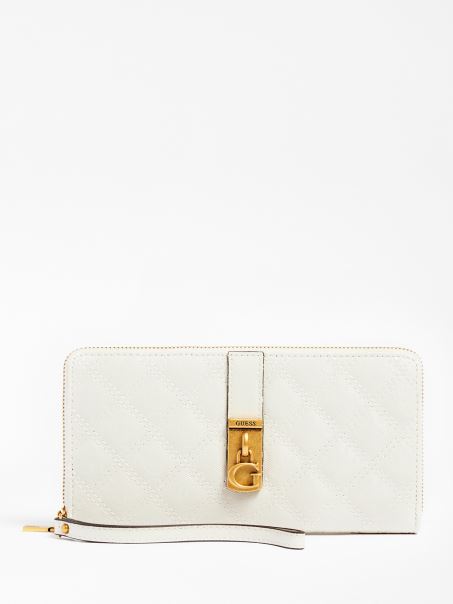 Portofel Alb Cu Logo Guess Gaia 4g