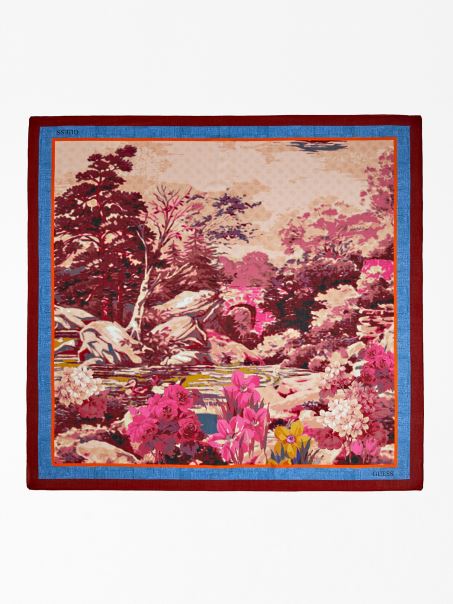 Imprimeu Peisaj Kefiah Guess Burgundy