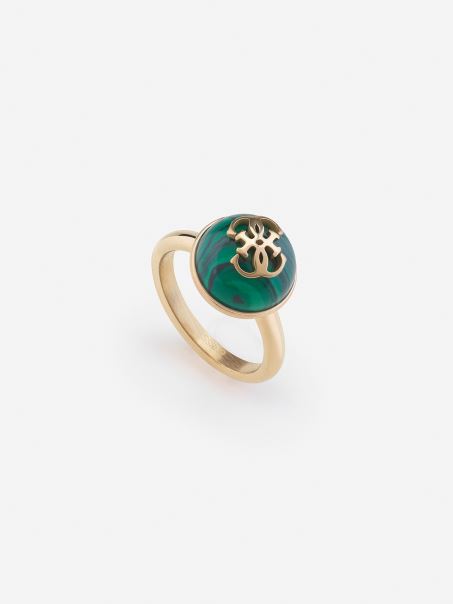 4g Logo Boule' Ring Guess Green Multi