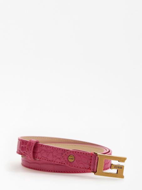 Curea Retour Cu Imprimeu Croco Guess Pink