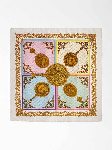 Foulard Imprimeu Baroc Alb Guess