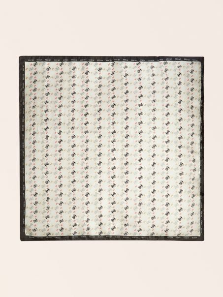 Batic De Gât De Mătase Cu Imprimeu Logo 4g Negru Guess