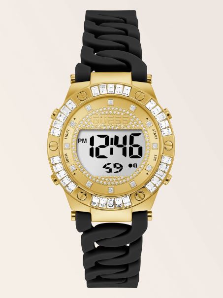 Ceas Digital Cu Cristal Argintiu Guess